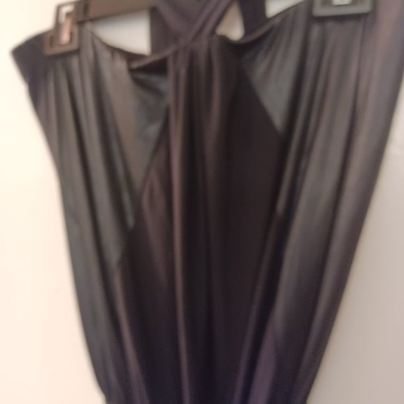 Cameo Black Mixed Media Dressy Jumpsuit Size 1X - Picture 12 of 13